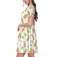 thumbnail image 2 of Cauagu Vegan Fruit Carrot Print Summer Dresses for Women 2025 Loose Short Sleeve Casual Sundresses with Pockets, 2 of 6