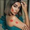 thumbnail image 2 of 12 Sheets Waterproof Lasting Tattoo Stickers Water Transfer Temporary Tattoos, Valentine's Day Body Fake Tattoos, 2 of 5