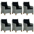 thumbnail image 2 of vidaXL 7 Piece Outdoor Dining Set with Cushions Poly Rattan Light Grey, 2 of 5