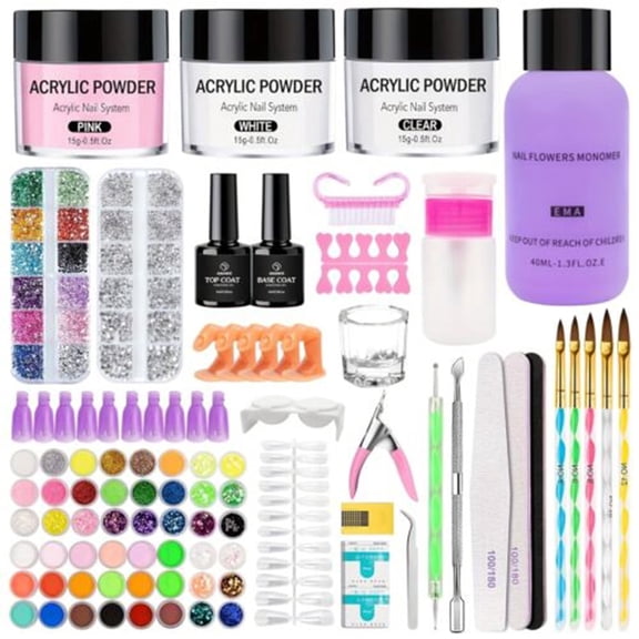51Color Full Acrylic Powder Nail Set Starter Manicure Kit for home salon new