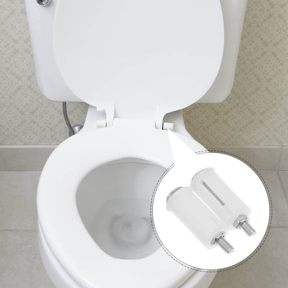 IBASETOY 2Pcs Toilet Seat Screws Replacement Kit in White Plastic with Rubber Washers for Secure Fixation