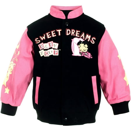JH Design Girl s Betty Boop Baby Sweet Dreams Snap Up Jacket Youth
