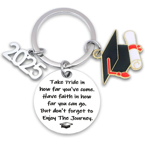 Inspirational Graduation Gift for Him Her 2025 Graduation Middle High School College Senior Gifts for Students Class of 2025 Graduation keychain Gifts for Daughter Son
