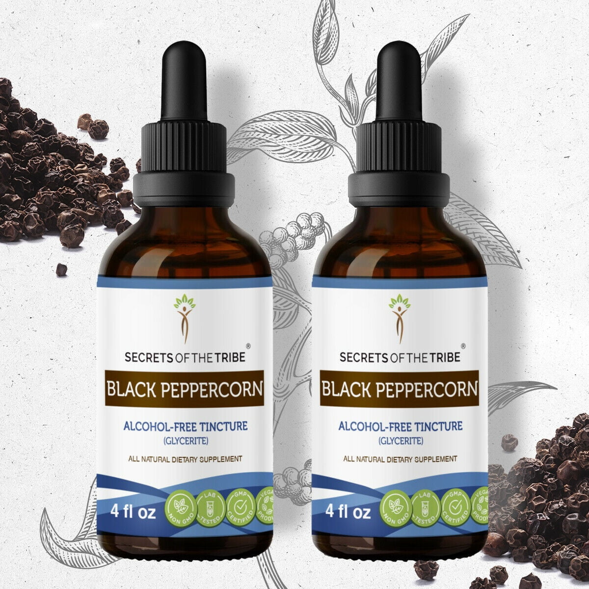Black Peppercorn Tincture AlcoholFREE Extract, Organic Black
