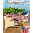 thumbnail image 5 of Fsddascl American Flag Outdoor Tablecloth - 60x120 Inch Rectangle Dining Table Cover, Rustic Watercolor USA Flag Waterproof Outdoor Table Cloth with Umbrella Hole & Zipper for Picnic/Patio/Party, 5 of 7