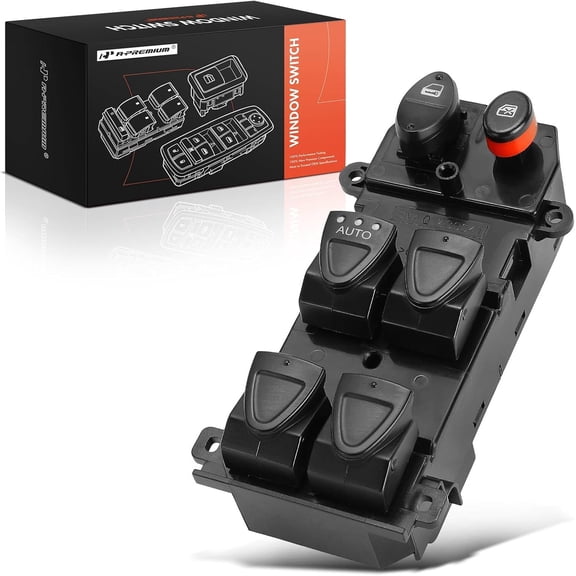 A-Premium Front Left Master Power Window Switch - Compatible with 2006-2011 Honda Civic - 22 Pins, with 1 Auto, Replace# 35750-SNV-H51