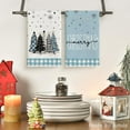 thumbnail image 2 of Blue Xmas Tree Merry Christmas Kitchen Towels Dish Towels, 18x26 Inch Buffalo Plaid Snowflakes Winter Decoration Hand Towels Set of 2, 2 of 6