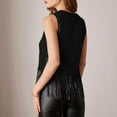 thumbnail image 4 of RYRJJ Sparkly Fringe Tops for Women Sleeveless Crewneck Tassel Sequin Tank Top Glitter Crop Party Club Cami Shirt(Black,S), 4 of 9