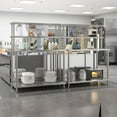 thumbnail image 6 of Stainless Steel Commercial Kitchen Prep & Work Table, Heavy Duty Kitchen Prep Table with Adjustable Shelf for Restaurant, Warehouse, 48 x 24 Inch, 6 of 6
