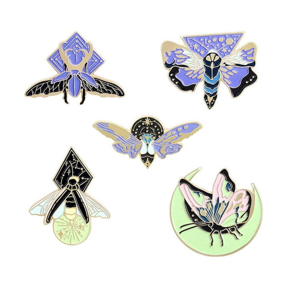 5Pcs Enamel Pin Brooch Fluorescent Enamel Pin Brooch Lapel Pin Jewelry Gift for Friends Butterfly Brooch for Purses Gloves Clothing