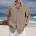 thumbnail image 2 of DGMIOCS Chemise Habillée pour Homme Coupe Classique Ne Rétrécit Pas Tenue de Bureau Kaki TTG, 2 of 4