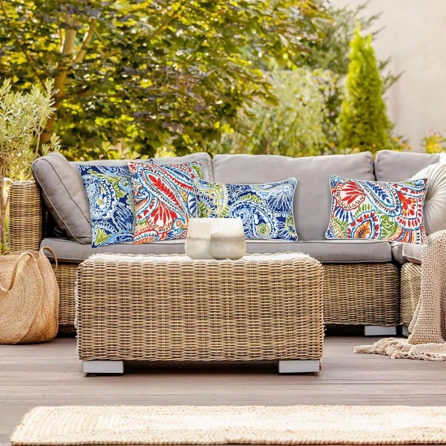 Outdoor Pillows Waterproof Set of 2 Outdoor Throw Pillows with Insert Included 18×18 Inch Outdoor Pillow for Patio Furniture
