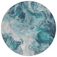 thumbnail image 2 of Addison Rugs Chantille Indoor/Outdoor Transitional Abstract Teal Washable Round Rug, 8' x 8', 2 of 6