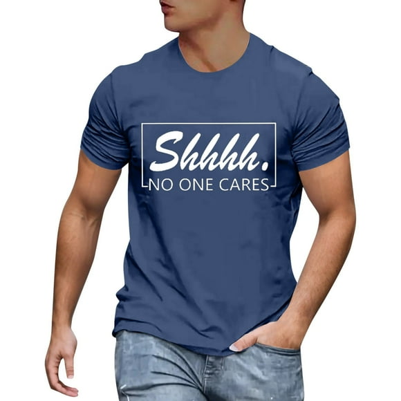 T-shirt pour Hommes Décontracté Doux et Confortable Petit T-Shirt en Coton Imprimé avec Col Rond et Manches Courtes