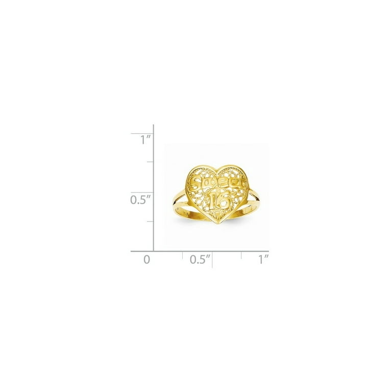14k Sweet 16 Heart Ring Walmart