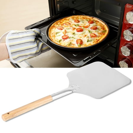 VBESTLIFE Wooden Handle Pizza Peel,1Pc Kitchen Aluminum Alloy Pizza Peel Bakers Oven Restaurant Paddle With Wooden Handle New Pizza
