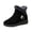 Black, variant on EKVAHL Snow Shoes for Women Fuzzy Faux Suede Ankle Booties Side Zipper Warm Lined Wedge Short Boots Lug Sole Anti-Slip Winter Walking Shoes Booties