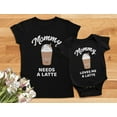 thumbnail image 3 of Mommy Needs a Coffee & Latte Matching Outfit for Mother and Baby Daughter / Son Women's Black XX-Large / Baby Black 24M (18-24M), 3 of 6