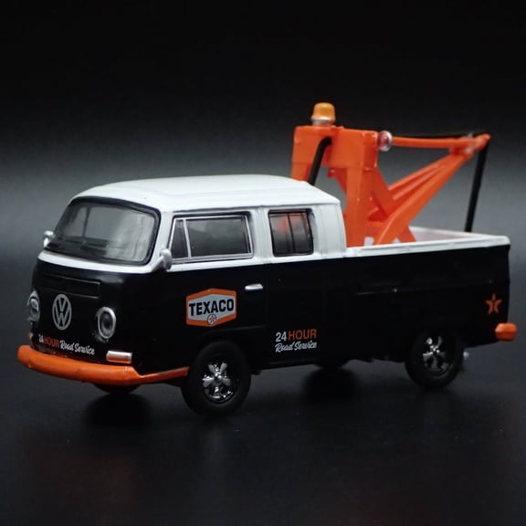 Open Box 1973 73 VW DOUBLE CAB TYPE 2 PICKUP TOW TRUCK TEXACO 1:64 DIECAST MODEL CAR