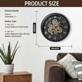 thumbnail image 3 of Large Moving Gear Wall Clock 16 Inch Vintage Mechanical Battery Operated Industrial Black Roman Numeral Steampunk Decor, 3 of 5
