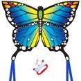 thumbnail image 1 of Cometa De Mariposa Grande Para Niños Y Adultos 120X95Cm Con Colas Largas Fácil De Montar Y Volar Para Principiantes Mango De Fácil Agarre Con 200 Cuerdas Y Giratorio Impresionantes Juguetes De Playa Y, 1 of 4