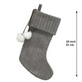 thumbnail image 3 of New Traditions - 3-Pack 20-Inch Christmas Stockings - Gray Cable Knit Stockings with Ivory Pom Poms, 3 of 7