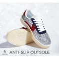 thumbnail image 3 of LUCKY STEP Glitter Fashion Sneakers Retro Sparkly Shiny Casual Shoes,Silver&Red,Womens, 3 of 11