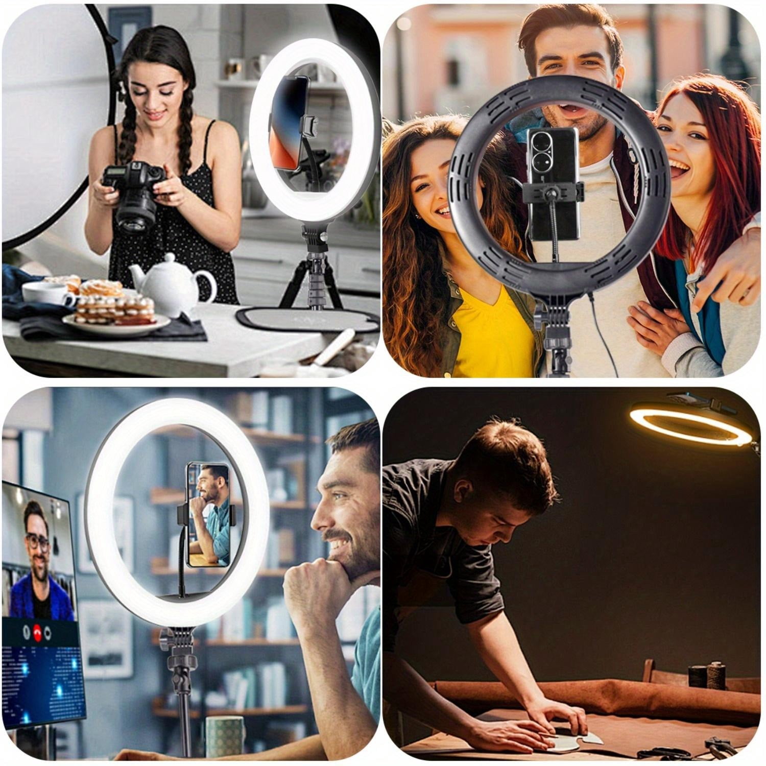 10"/190 cm Professional RGB Selfie Ring Light & Tripod Stand – Extendable 17-64" Height, 48 Dynamic Lighting Modes for Content Creators, Gamers, and Beauty Influencers (iPhone/Android)