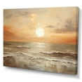 thumbnail image 2 of Designart "Horizon Bathed In Beige And Gold Beach Sunset IV" Coastal Sunset Canvas Art Print, 2 of 7