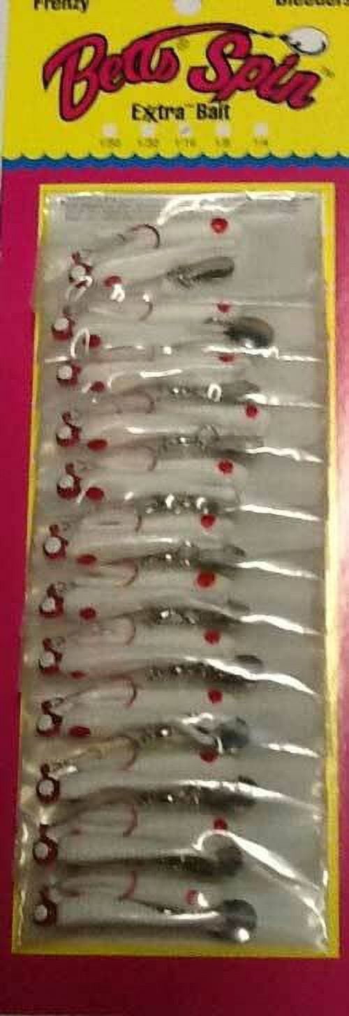 Betts Fishing Lure 021GR-35N Spin Grub Lure 1" 1/32 oz White And Red Dot