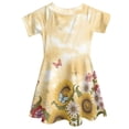 thumbnail image 4 of Renewold Sunflower Daisy Basic Skater Dress for Kids Girls 7-8 Years Old Butterfly A-Line Swing Flared Casual Party Dress Novelty Knee Length Sundress, 4 of 5