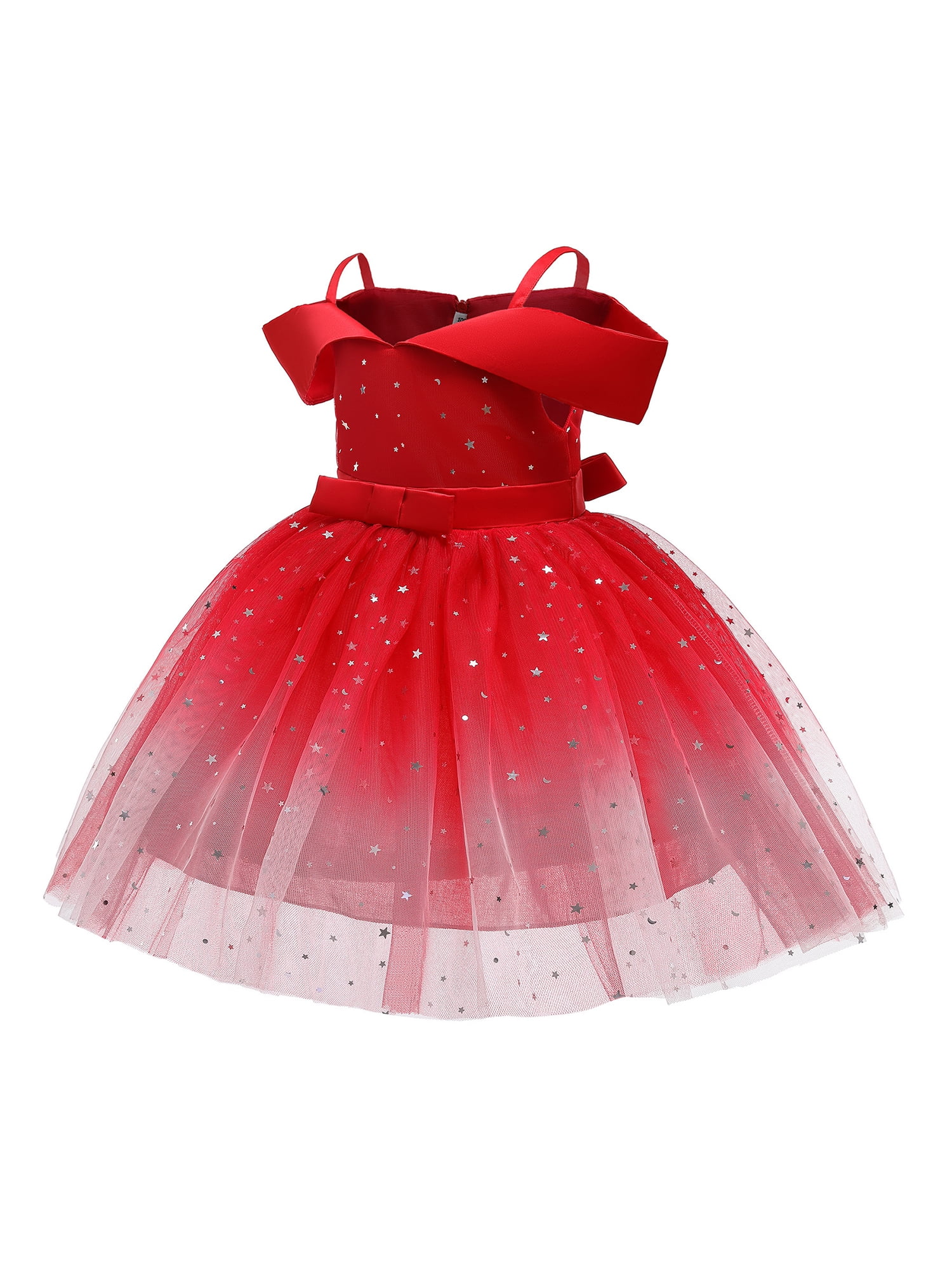 Kids Girls Christmas Santa Xmas Dress Pageant Ball Gown Princess Tutu Dresses