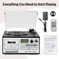 thumbnail image 5 of RetroAudio Record Player 10 in 1 3 Speed Bluetooth in/Out Turntable CD Cassette Player AM/FM Radio USB/SD Recorder Aux-in RCA Line-Out,Black, 5 of 14