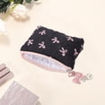 thumbnail image 3 of Unique Bargains 1 Pc Dumpling Bag With Pendant Bow Makeup Bag Black, Pink, 3 of 5