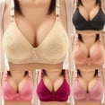thumbnail image 3 of Hjlmsx Push Up Bras for Women No Underwire Deep V Neck Comfortable Breathable Bra Full Coverage Padded Bralette Smoothing Underwear Z-Red S, 3 of 3