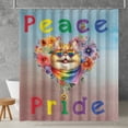 thumbnail image 2 of Peace Love Pride Persian with Rainbow Sunglasses LGBT LGBTQ+ Shower Curtain Cat Lover Kitten Owner Gifts Waterproof Bathroom Bathtub Curtain - 01004, 2 of 5