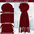 thumbnail image 3 of KOITHOT 3 Pieces Women Winter Beanie Hat Gloves Scarf Set, Soft Warm Thick Touch Screen Knitted Red, 3 of 6