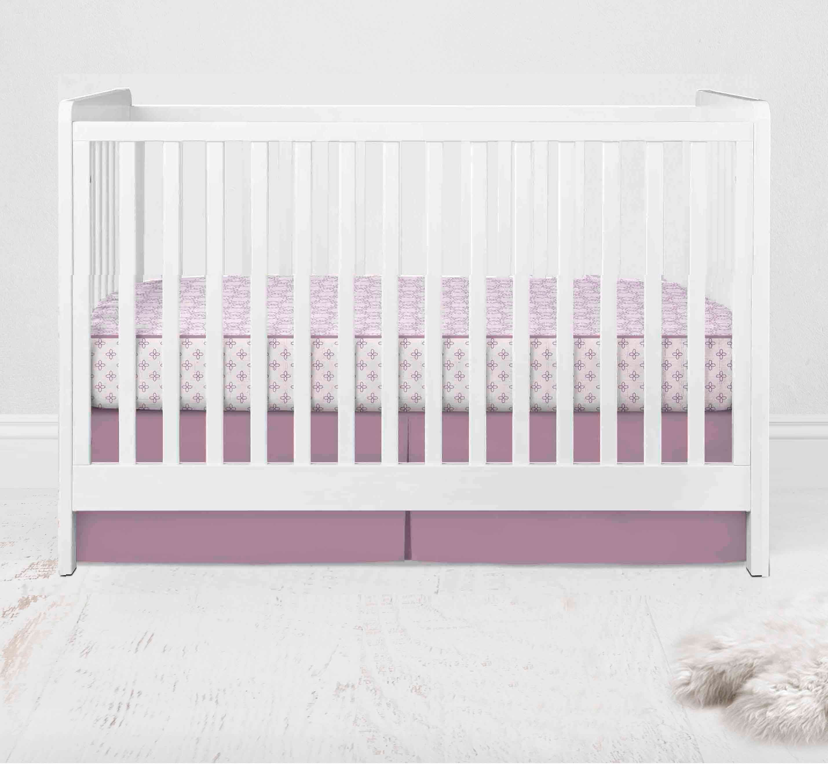Bacati - Paisley Petals Floral 4-Piece Muslin Crib Bedding Set with Sleep Sack - Lilac Girls