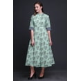 thumbnail image 4 of Bimba Robe Chemise Mi-Mollet à Manches Retroussables Imprimée Florale pour Femmes - Très Petit, 4 of 5