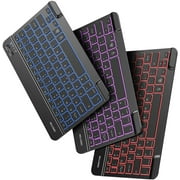 OMOTON Ultra-Slim Wireless Bluetooth Keyboard, 7-Color Backlit Rechargeable Compatible with iPad 8th 2020 /7th
