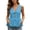 Blue, variant on Women's Eyelet Embroidery V-Neck Tie Front Peplum Tank Top Sleeveless Lace-Up Summer Blouse