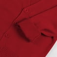 thumbnail image 5 of GiLiling Unisex Kids V Neck Knitted Cardigan, Solid Color Button Down Long Sleeve Sweater Coat, Casual Outerwear for Boys Girls Daily Wear (Brick Red, 18-24 Months), 5 of 8