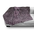 thumbnail image 2 of Beauty Soft Flannel Fleece Throw Blanket, American Girl Silhouette with Curly Hair, Cozy Plush for Indoor and Outdoor Use, 70" x 90", Eggplant Mauve Taupe, by Ambesonne, 2 of 5