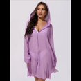 thumbnail image 4 of Cárdigan de Color Liso para Mujer, para Playa, Vacaciones, Informal, para Bikini, Traje de Baño, Protección Solar Púrpura un Tamaño, 4 of 8
