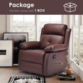 thumbnail image 6 of Farini Small Swivel Rocker Recliner Chair for Adult, PU Leather Recline Sofa Chair with Footrest for Bedrooms, Living Rooms & Small Spaces, Brown, 6 of 9