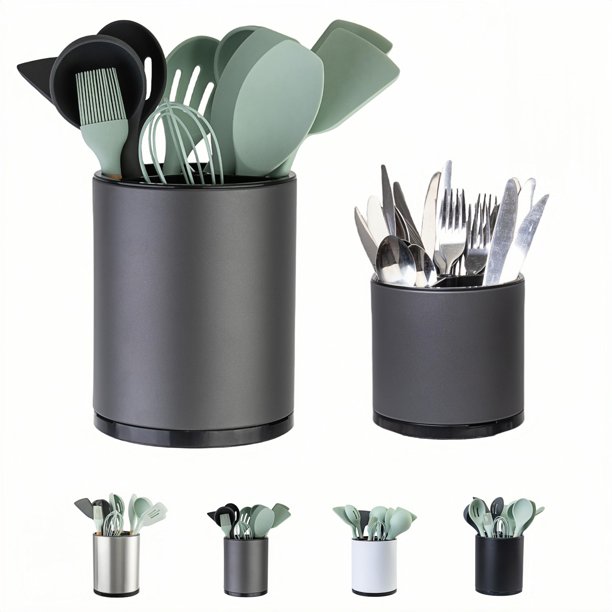 Libodour Soporte Para Utensilios Extra Grande Para Encimera De Cocina, Organizador De Cubiertos De Acero Inoxidable, Carrito De Cocina, Cubiertos, Cuchara, Espátula, Herramienta, Contenedor De Cubiert