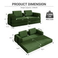 thumbnail image 2 of SOULART 78.7" loveseat sofa, Green Convertible Sleeper Sofa Bed with Cylindrical Pillow for Living Room, Bedroom, 2 of 7