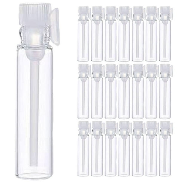 EeaseMX 100 viales de muestra prácticos, frascos de vidrio para muestras, viales de perfume portátiles, suministros de viaje