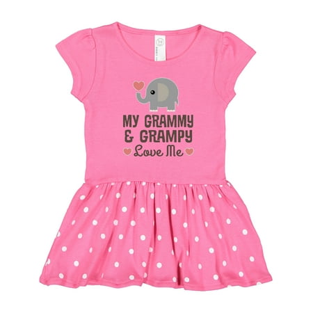 

Inktastic My Grammy and Grampy Love Me Gift Outfit Gift Toddler Girl Dress