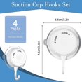 thumbnail image 2 of BRILLAR Ganchos de succión reutilizables para baño, paquete de 4 ganchos para tazas de ducha para colgar toallas, llaves y bolsos, 2 of 5